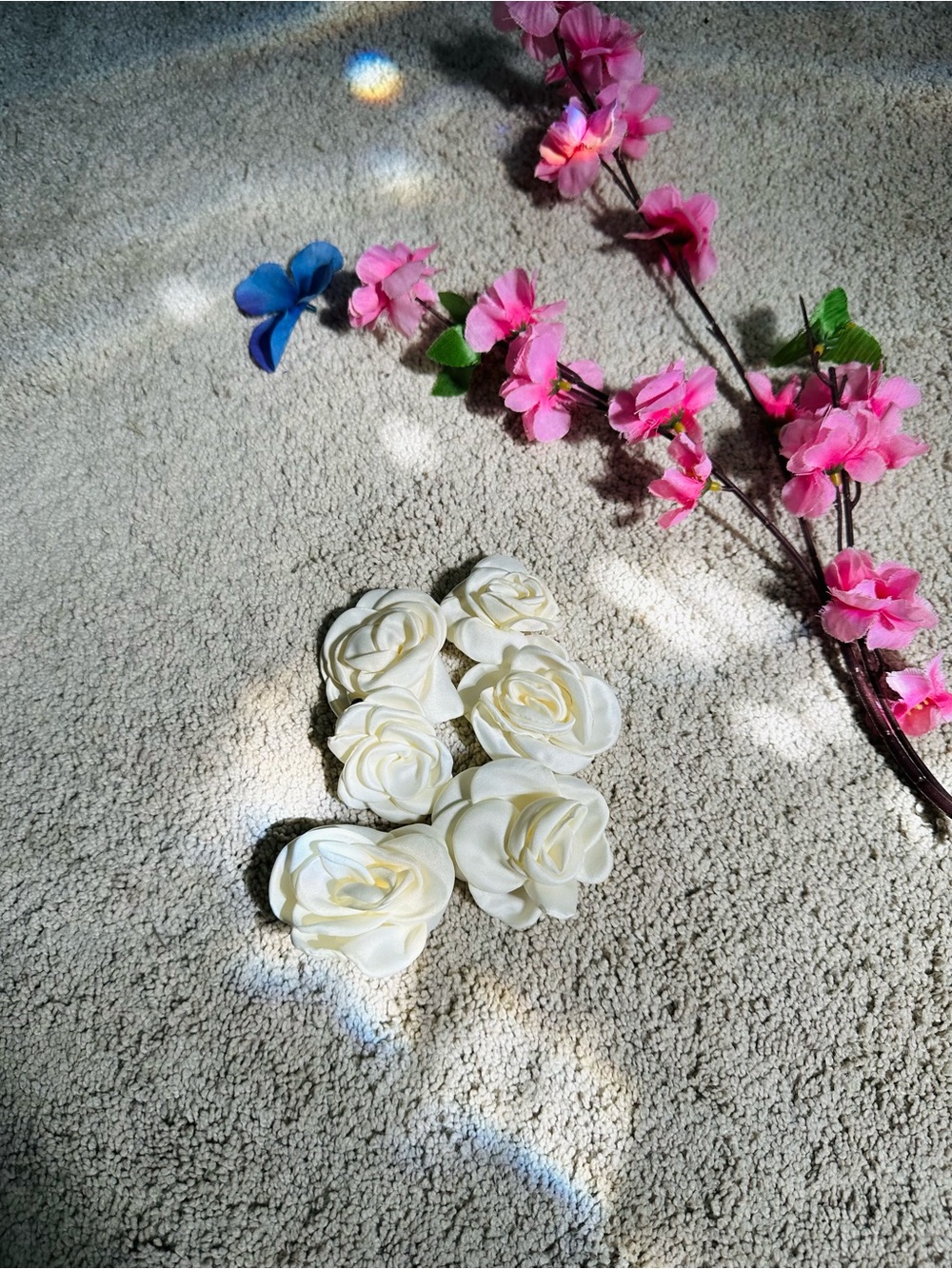 Cream Foam Rose Flower Accents - Decorative Home Accents